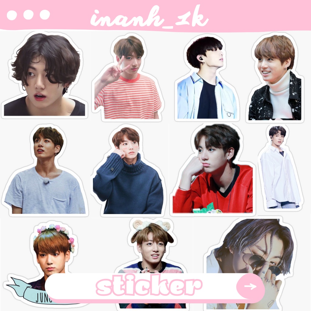 Set 100 sticker dán trang trí nhóm nhạc BTS