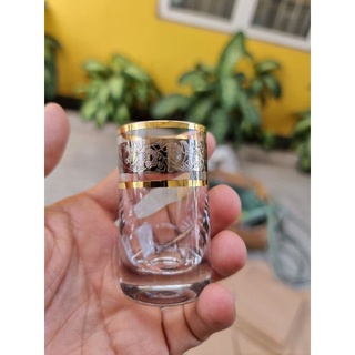 Bộ 6 ly rượu mạnh 035 ml mạ vàng platin 24k Tiệp Khắc
