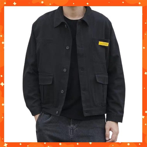 Áo khoác bò thiết kế trẻ trung Việt Nam xuất khẩu - Áo khoác jeans nam màu đen