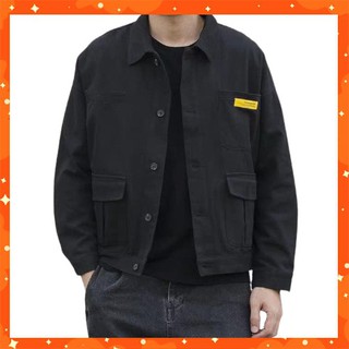 [Mã FATPBAU2 giảm 40K đơn 150K] Áo khoác bò thiết kế trẻ trung Việt Nam xuất khẩu - Áo khoác jeans nam màu đen