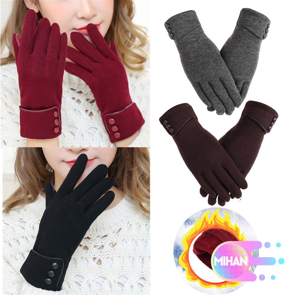 Găng tay giữ ấm dày dặn chống gió thời trang mùa đông nhiều màu cho nữ