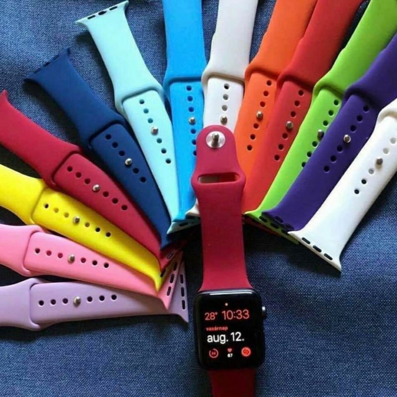 ⚡FREE SHIP⚡Dây cao su đồng hồ Apple Watch cao su chống bẩn size 38/40/42/44mm