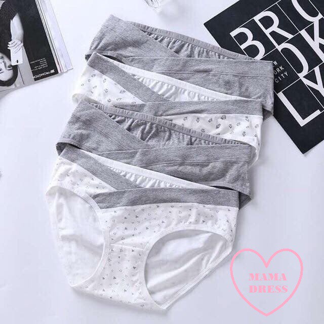 [3 NGÀY GIÁ SỐC] Set 4 QUẦN LÓT BẦU CẠP CHÉO EnjoyPreg MAMADRESS chất cotton co giãn 4 chiều cho mẹ bầu và sau sinh | BigBuy360 - bigbuy360.vn