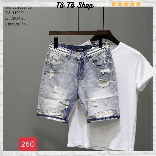Quần Short Jean Nam Chất Bò Co Giãn❤️FREESHIP❤️Quần Đùi Nam thời trang cao cấp (kèm hình thật) Tô Tồ Shop - QSJNM260 | BigBuy360 - bigbuy360.vn