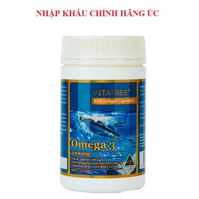 OMEGA 3 VITATREE 1000mg LỌ 150 Giúp Phát Triển Trí Não -Tăng Cường Thị Lực ,Tim Mạch ,Huyết Áp