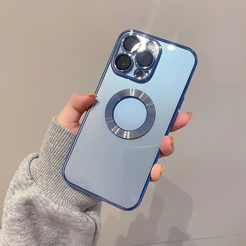 Ốp Điện Thoại Dẻo Trong Suốt Mạ Vàng Sang Trọng Chống Sốc Cho iphone 14 13 pro max iphone 11 13 12 pro max