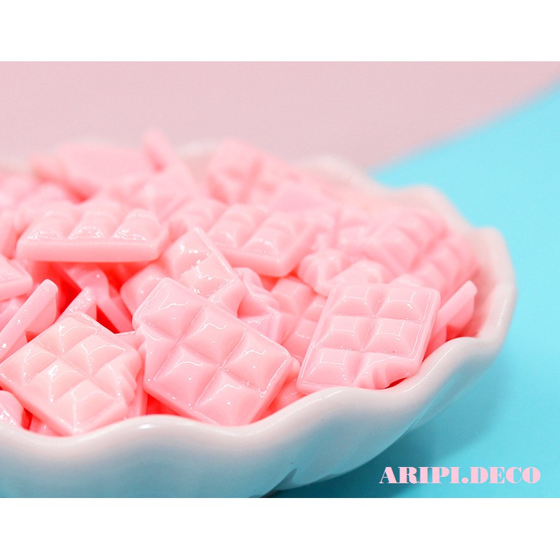 Charm Thẻ socola tí hon màu siêu ngọt B42/ Nguyên liệu làm slime resin trang trí