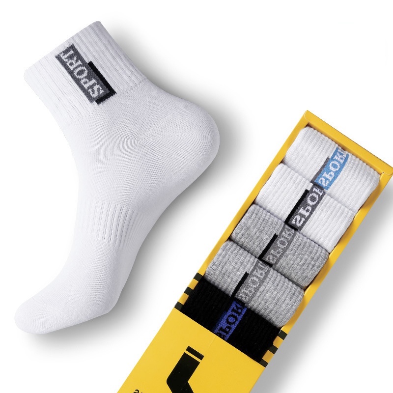 Vớ cotton thể thao cổ cao thấm hút mồ hôi không mùi cho nam