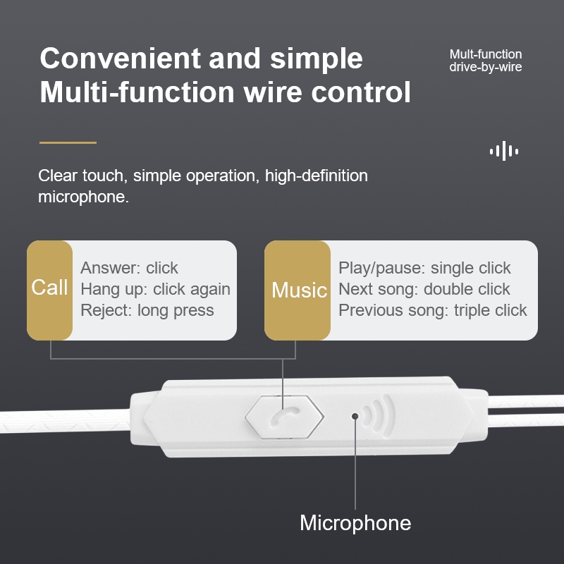 Tai nghe âm thanh nổi Pulierde L31 giắc 3.5 mm cho điện thoại iPhone Samsung
