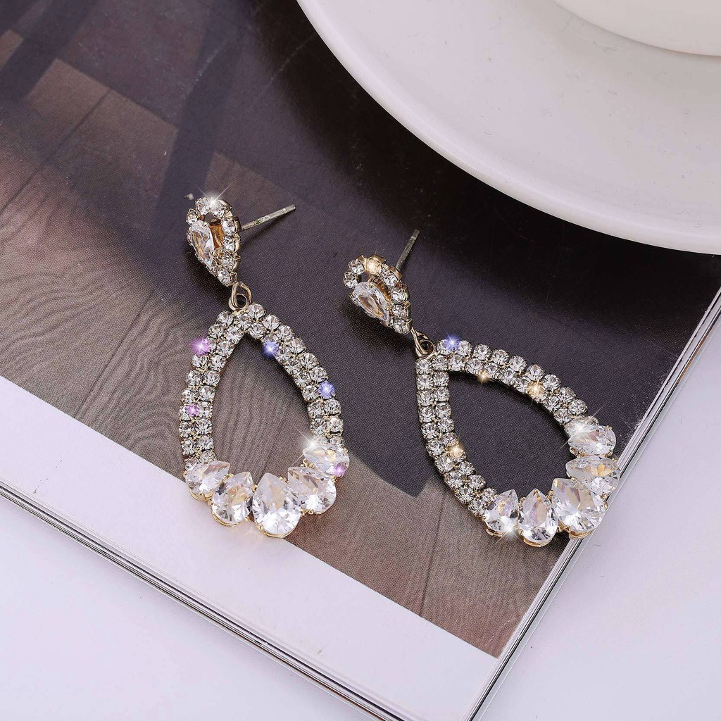 Bông tai nữ đính đá lấp lánh pha lê siêu xinh sang chảnh quyến rũ nhiều kiểu dáng TB251 - TOBI'SHOP