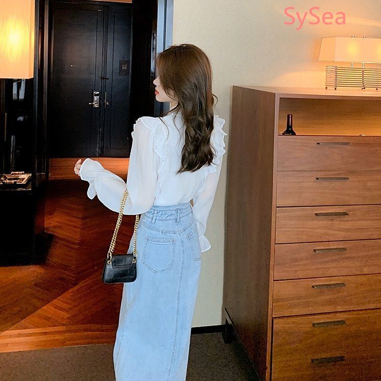 Áo Sơ Mi Voan Đính Nơ Ngọc Trai Thời Trang Mùa Xuân Dành Cho Nữ