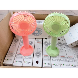 QUẠT MINI TÍCH ĐIỆN CẦM TAY CÓ ĐẾ
