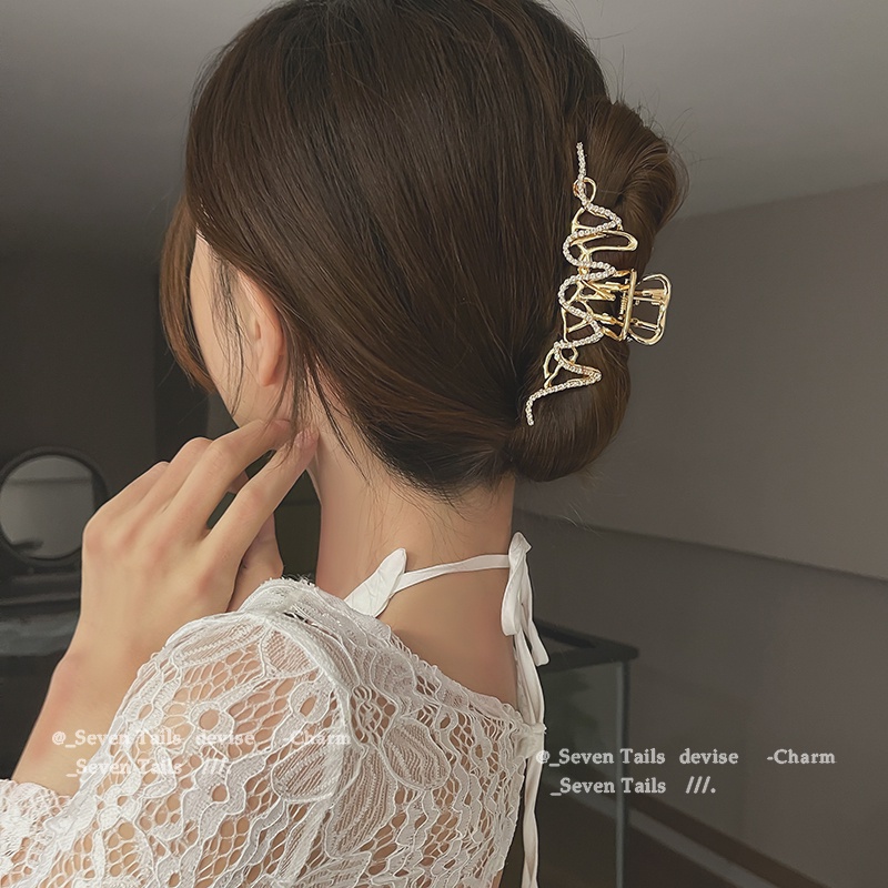 Kẹp tóc kim loại đính đá màu sắc thời trang cho nữ