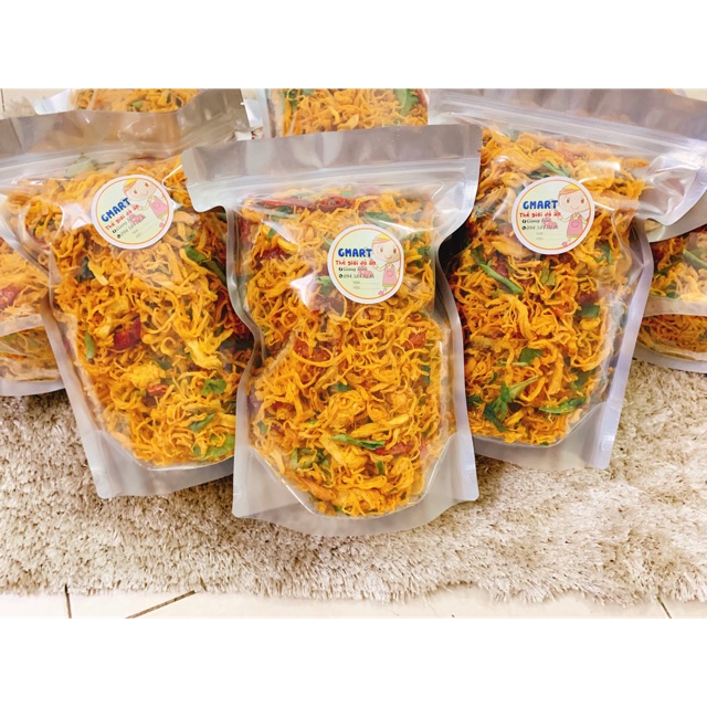 Khô gà lá chanh nhà làm ngon sạch, ko bã , ko bở gói 500gram