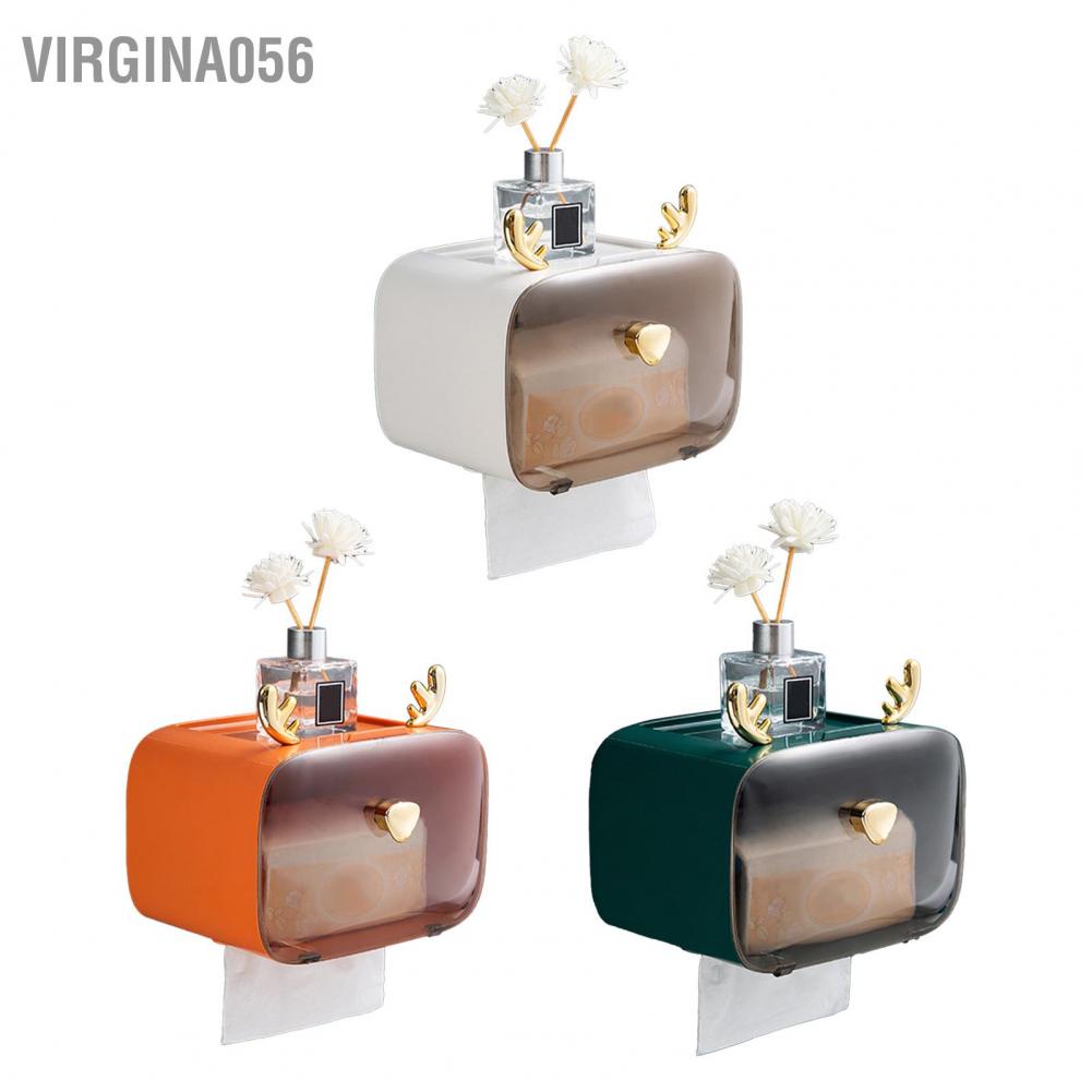 Có thể bán buôn Giá đỡ giấy vệ sinh không thấm nước Gạc que dễ thương Cửa sổ trong suốt Có thể điều chỉnh Treo Hộp đựng khăn giấy treo tường Hàng giao ngayVirgina056
