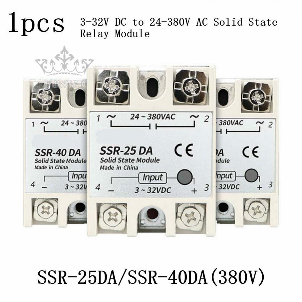 1 Mô Đun Rơ Le Trạng Thái Rắn SSR-25DA/SSR-40DA 40A 3-32V Từ DC Sang 24-380V AC