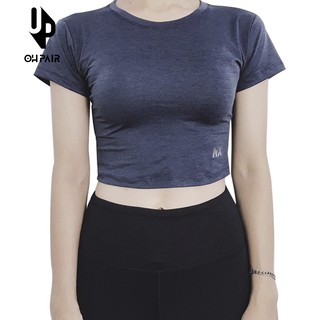 Áo tập gym nữ Croptop Yoga tay ngắn vải thun co dãn 4 chiều OPY126