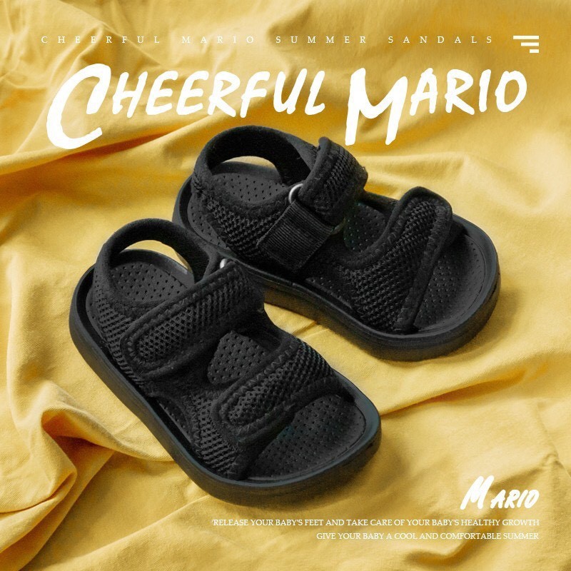 [Free Ship] Dép quai dá Cheerful Mario chống trơn trượt QDM2 cho bé hàng chính hãng