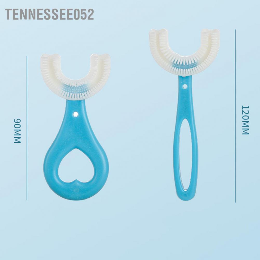 Tennessee052 Kids Toothbrush Soft Silicone 360° Oral Teeth Cleaning Design U Shaped Toddler for 2 to 12 Years Old