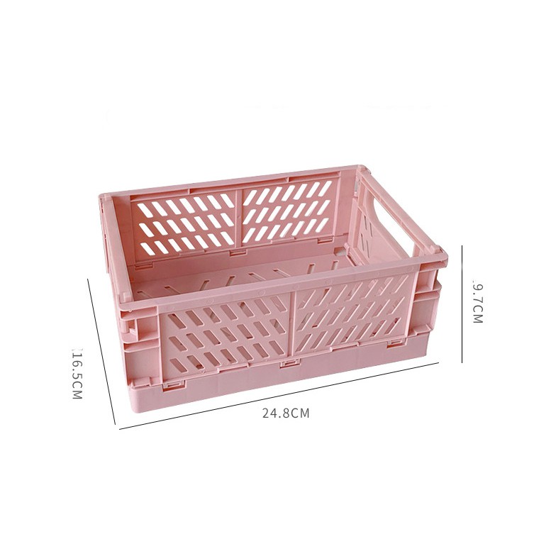 Hộp Giỏ Rổ Nhựa Để Bàn Tiện Dụng Desk Organizer Gấp Lại Được