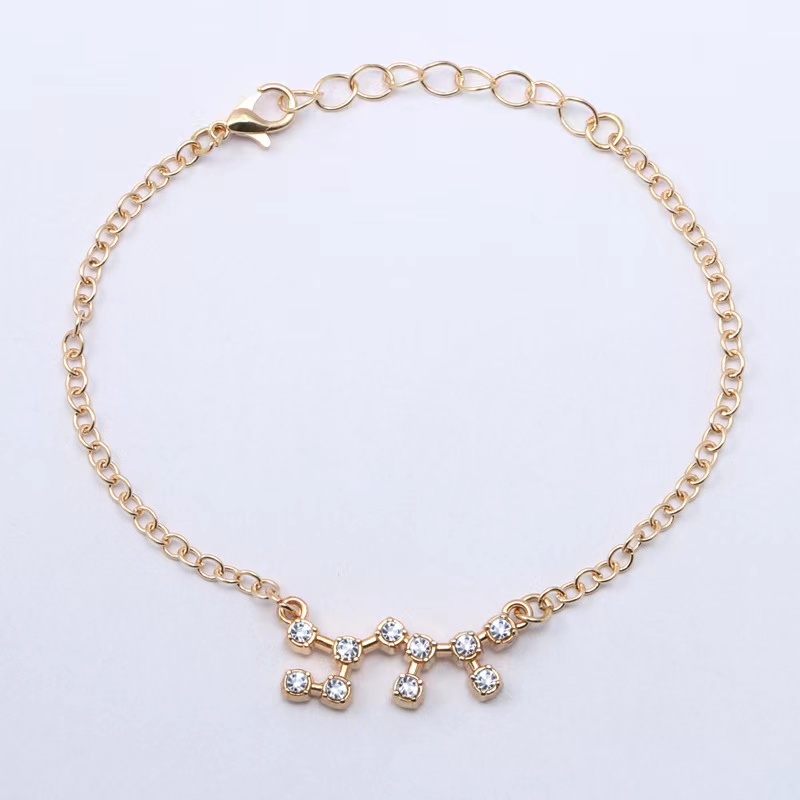 Vòng Tay Chuỗi Hạt Kim Cương Hình 12 Cung Hoàng Đạo Chất Lượng Cao libra cancer Aquaman