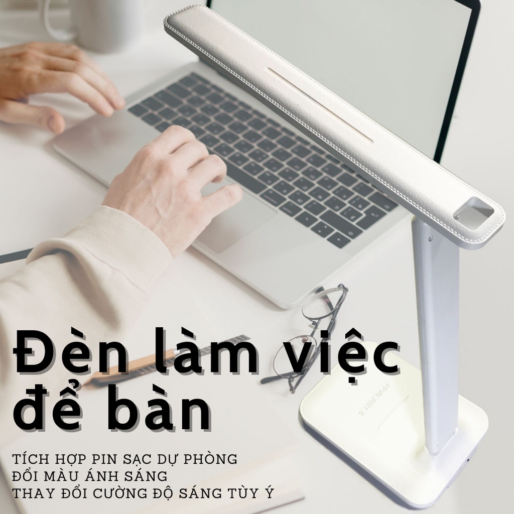 ĐÈN  LÀM  VIỆC TÍCH  ĐIỆN  KIỂU  DÁNG  HIỆN  ĐẠI  PPVN THAY  ĐỔI  MÀU  ÁNH  SÁNG, ĐIỀU  CHỈNH  ĐỘ  SÁNG