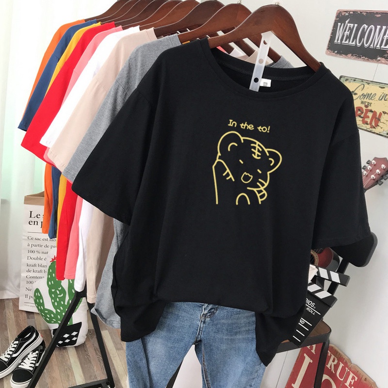 NRVP Áo thun tay ngắn cổ tròn họa tiết con hổ năm mới Trung Hoa thời trang mùa hè 2022 dành cho nữ