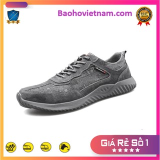 Giày da bảo hộ lao động cao cấp 818 K2 Ghi - Thấp cổ Chống đinh,Chống dầu trơn trượt