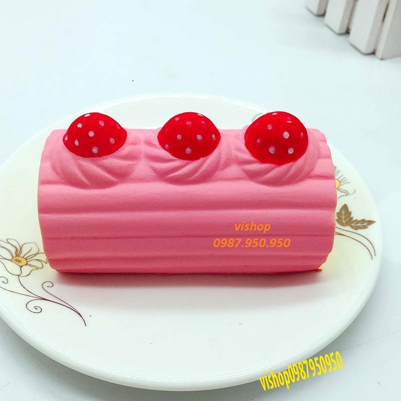 SQUISHY BÁNH BÔNG LAN CUỘN 3 DÂU