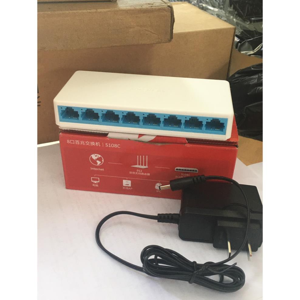 Bộ chi mạng Switch Mercury 8 port 1000mb vỏ nhựa