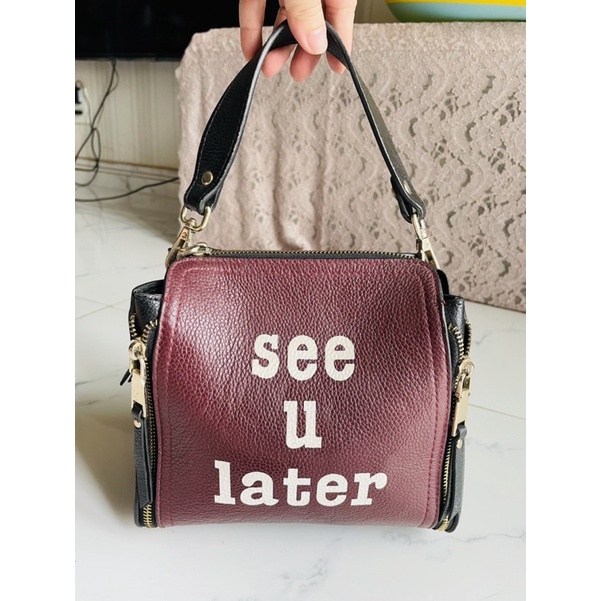 Lc113 Túi si tuyển da thật hiệu See you later