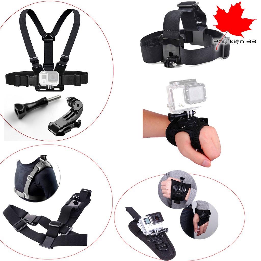 Bộ 5 dây đai cho camera hành động gopro sjcam eken xiaomi insta360