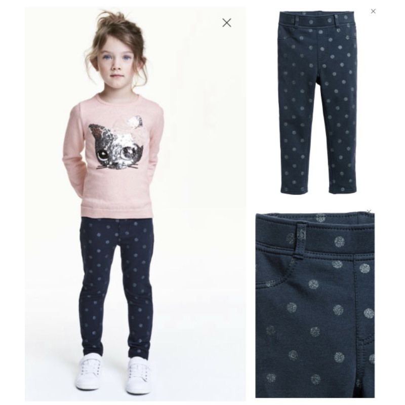 Quần Tregging cotton da cá H&M bé gái