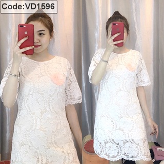 Vải Ren trắng thêu hoa