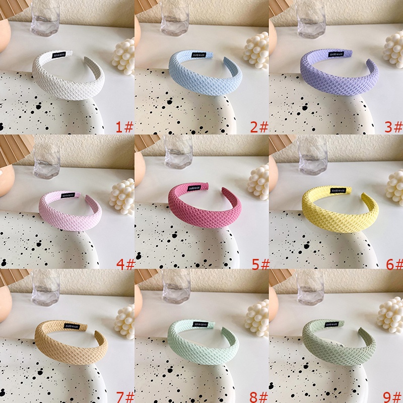 Băng Đô Cài Tóc Mút Rửa Mặt Màu Trơn Đính Kim Cương Màu Sắc Ngọt Ngào