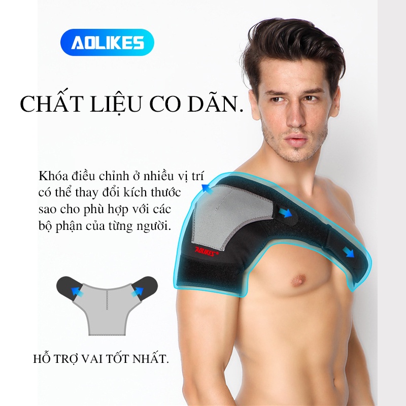 Đai Bảo Vệ Khớp Vai Tránh Chấn Thương Aolikes Chính Hãng adjustable sport shoulder support MG15