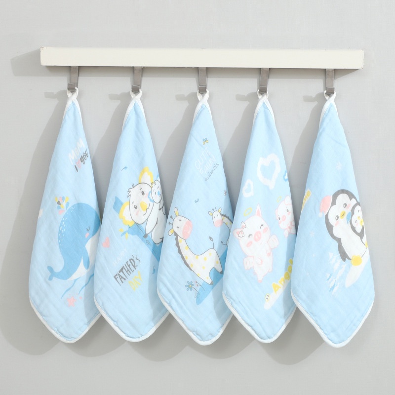 Set 5 khăn mặt xô 6 lớp sợi tre cho bé