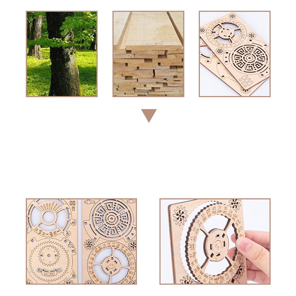 Bộ đồ chơi lắp ráp hình lịch vạn niên 2017 đến 2044 3D độc đáo sáng tạo bằng gỗ dành cho trẻ em