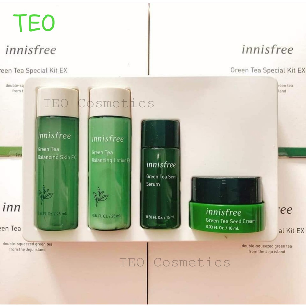 [TEO-Bill] Bộ Dưỡng Trà Xanh 4 Món Innisfree Green Tea Special Kit EX.