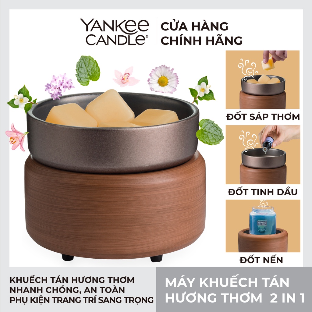 Máy khuếch tán hương thơm 2 trong 1 Yankee Candle - Pewter Walnut