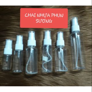Lọ nhựa xịt phun sương 10ml 20ml 30ml 50ml 70ml 100ml chiết mỹ phẩm du lịch đựng nước rửa tay