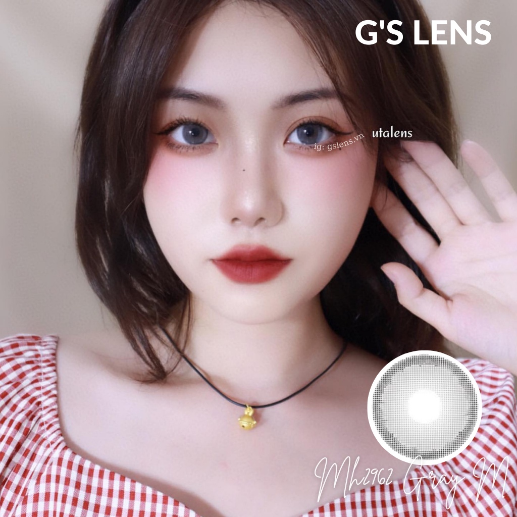 Lens Mắt Kính Áp Tròng Xám Tây Giãn Vừa Size M 14.5mm Có 0 Đến 6 Độ Cận Mh2962 Gray