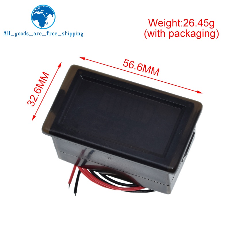Chỉ báo mức sạc pin ô tô 12v-60v lithium dung lượng pin đồng hồ đo màn hình màu xanh lam led tester vôn kế không thấm nước