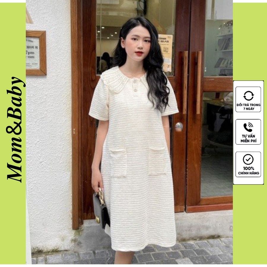 Đầm Bầu Váy Bầu Mùa Hè Cổ Sen Thời Trang Công Sở Xinh Xắn Lịch Sự M578 Mom and Baby