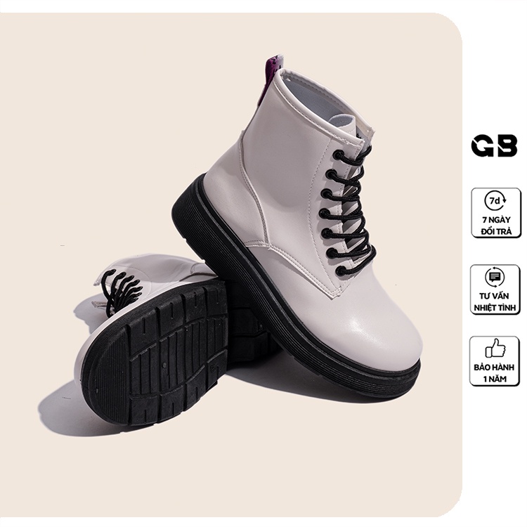 Giày Boot Nữ Cổ Lửng Cột Dây Đế Cao 3 cm giayBOM B1599