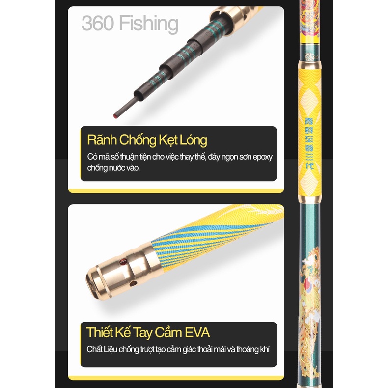 Cần Câu Đài Săn Hàng Tầm Xanh Thế Hệ 3 20H-19i Cần Câu Tay Chính Hãng Cao Cấp Tặng Kèm Ngọn Phụ