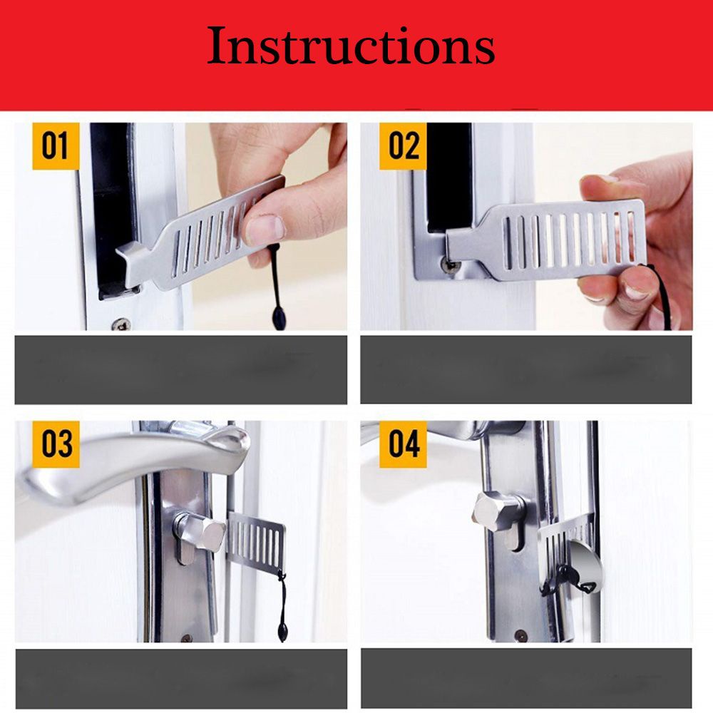 Khóa Chặn Cửa Bằng Thép Không Gỉ Chống Trộm Tiện Lợi