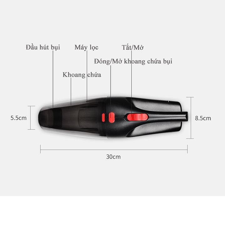 [ MUA HÀNG BẢO HÀNH 1 NĂM ] Máy hút bụi cầm tay không dây 120W loại sạc pin [ MUA 1 TẶNG 1 VÒNG PHONG THỦY]