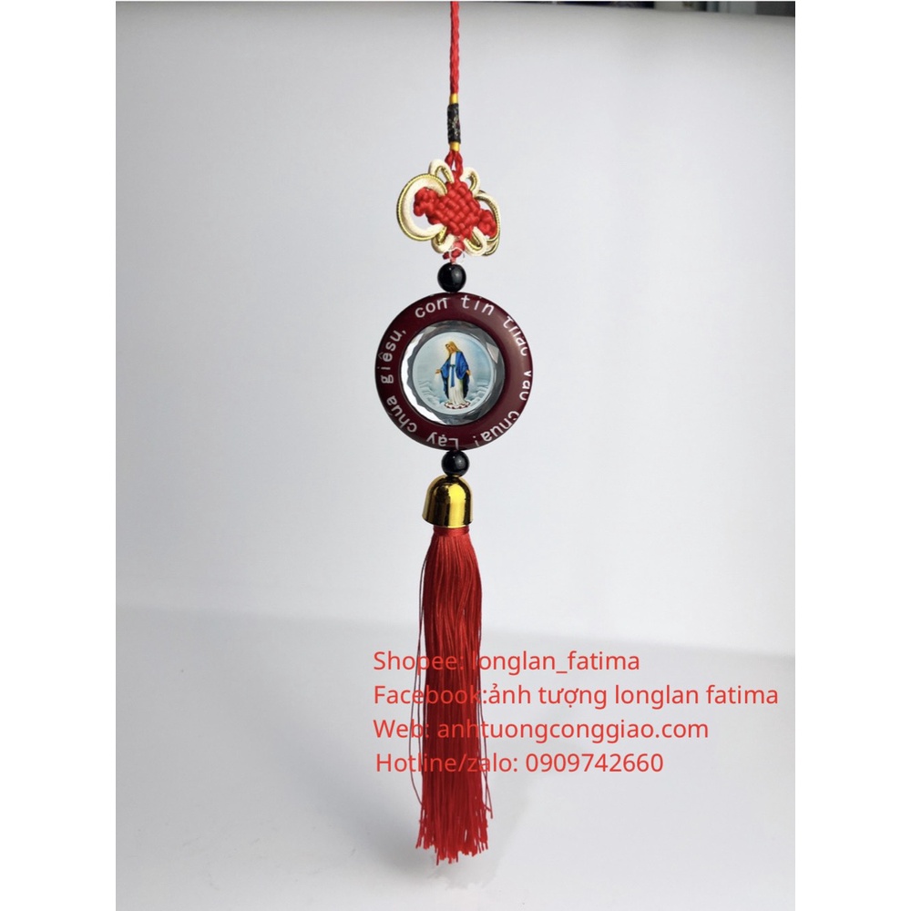 Dây treo xe ô tô, fale hình Chúa Giê-su, Đức Mẹ Maria-Quà tặng Công Giáo 30cm