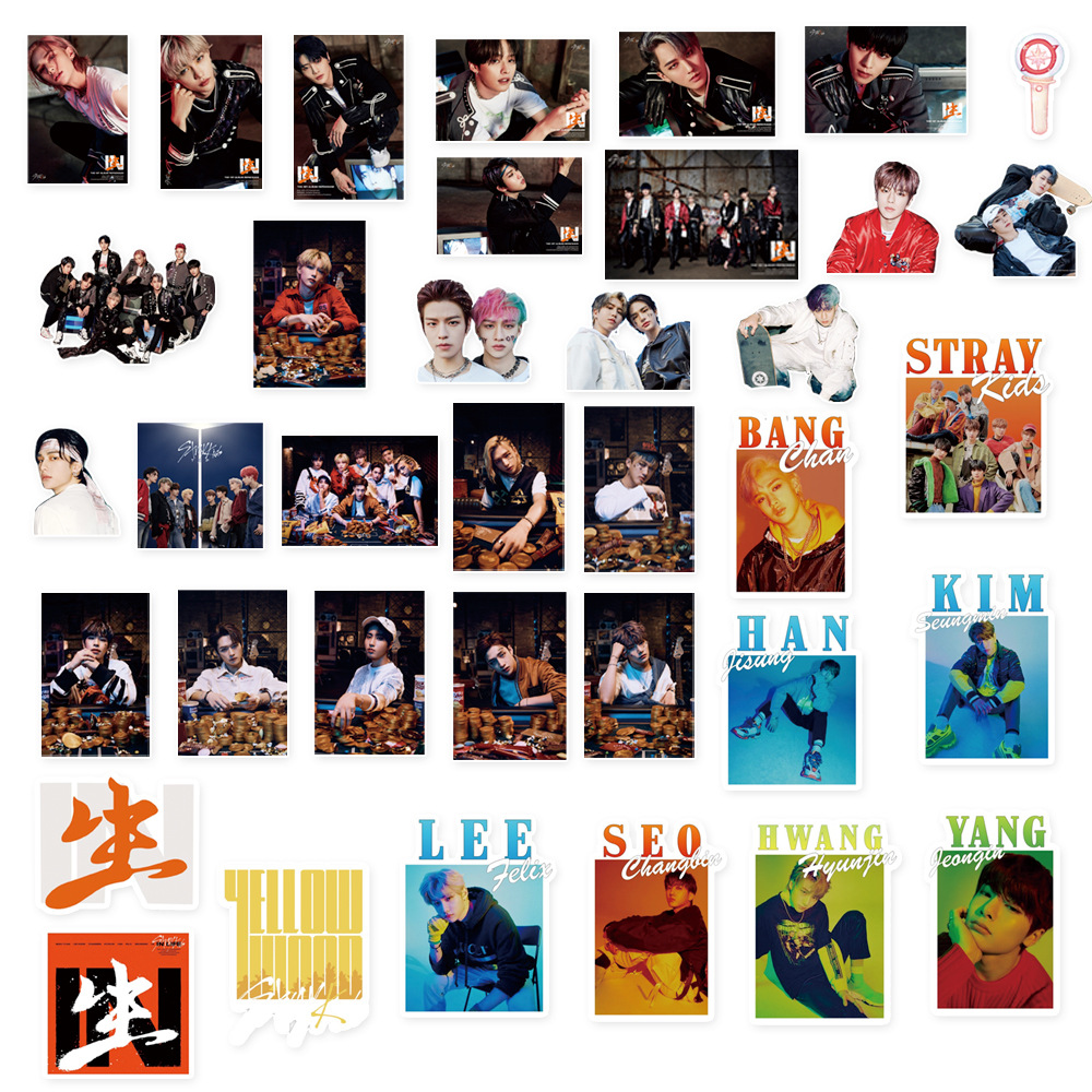 Set sticker album Stray Kids dán cốc nhật ký điện thoại laptop